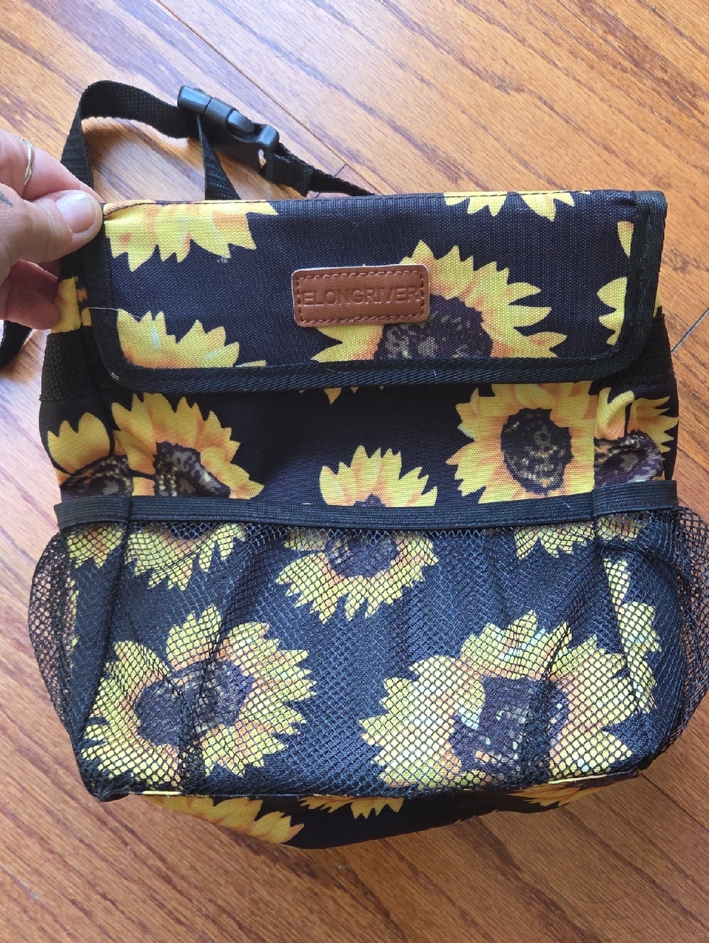 Sunflower Print Vehicle Trash Bin